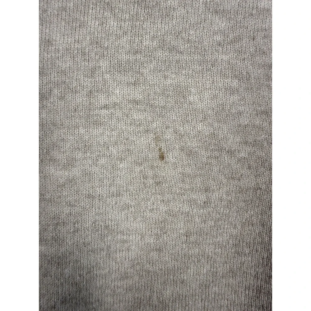 J.Crew 100% Cashmere Sweater Mens L Beige Crewneck Distressed Grunge Soft